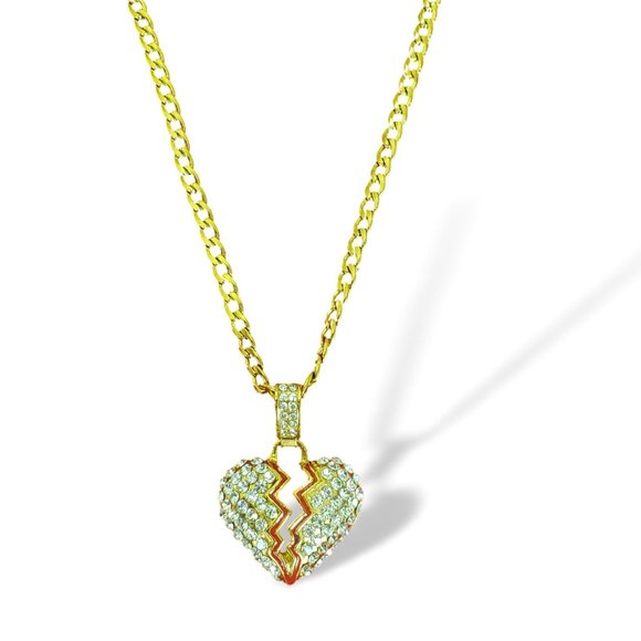 Broken Heart Necklace - Stainless Steel Heart Pendant For Her | Controse